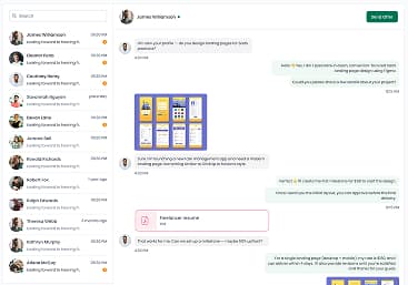 Real-time live chat between freelancers and clients in Xilancer